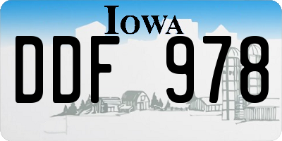 IA license plate DDF978