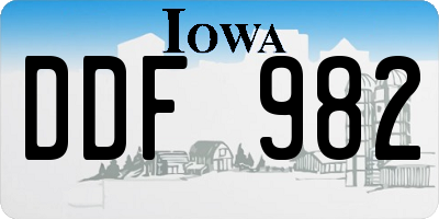 IA license plate DDF982