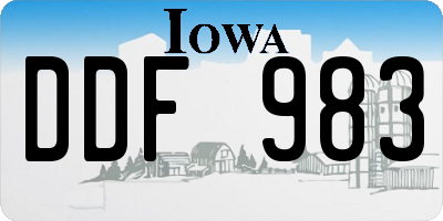 IA license plate DDF983