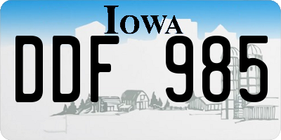 IA license plate DDF985