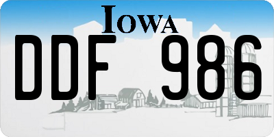 IA license plate DDF986