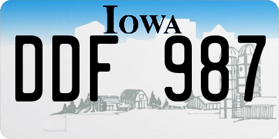 IA license plate DDF987