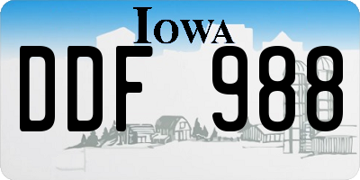 IA license plate DDF988