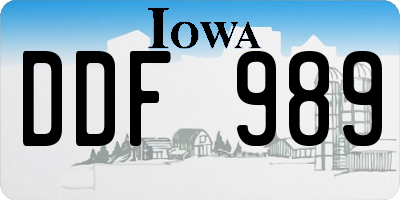 IA license plate DDF989