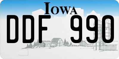 IA license plate DDF990