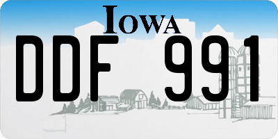 IA license plate DDF991