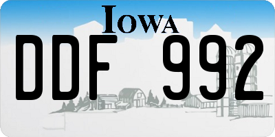 IA license plate DDF992