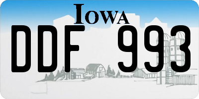 IA license plate DDF993