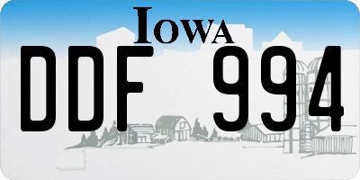 IA license plate DDF994