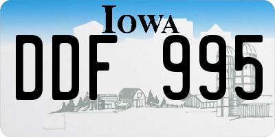 IA license plate DDF995