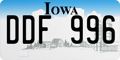 IA license plate DDF996