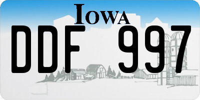 IA license plate DDF997
