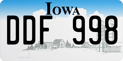 IA license plate DDF998