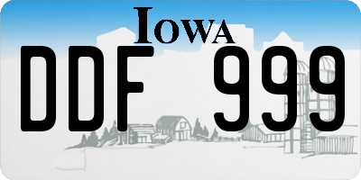 IA license plate DDF999