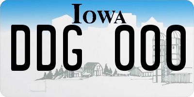 IA license plate DDG000