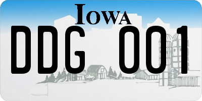 IA license plate DDG001