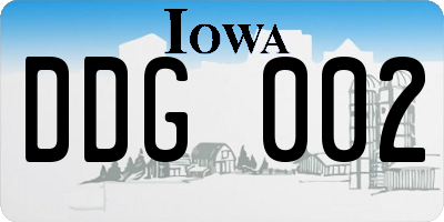 IA license plate DDG002
