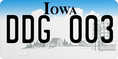 IA license plate DDG003