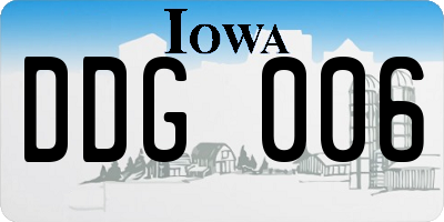 IA license plate DDG006