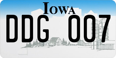 IA license plate DDG007