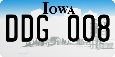 IA license plate DDG008