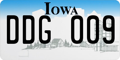 IA license plate DDG009