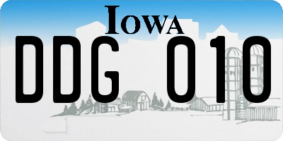 IA license plate DDG010