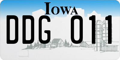 IA license plate DDG011