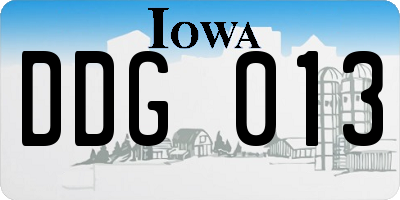IA license plate DDG013