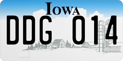 IA license plate DDG014