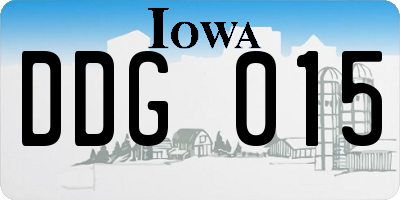 IA license plate DDG015