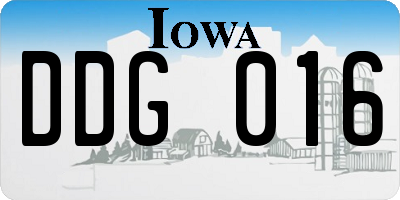 IA license plate DDG016