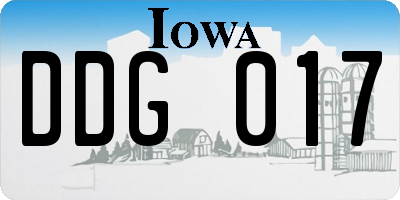 IA license plate DDG017