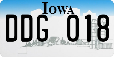 IA license plate DDG018