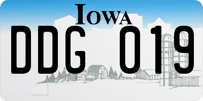 IA license plate DDG019