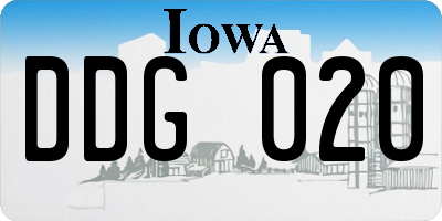 IA license plate DDG020