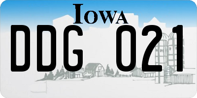 IA license plate DDG021