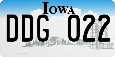 IA license plate DDG022