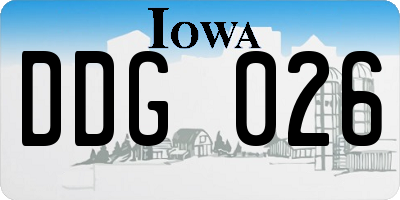IA license plate DDG026