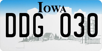 IA license plate DDG030