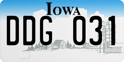 IA license plate DDG031