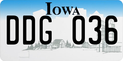 IA license plate DDG036