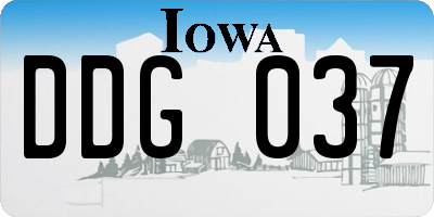 IA license plate DDG037