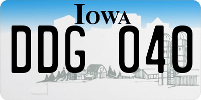 IA license plate DDG040