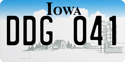 IA license plate DDG041