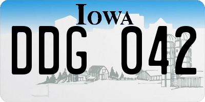 IA license plate DDG042