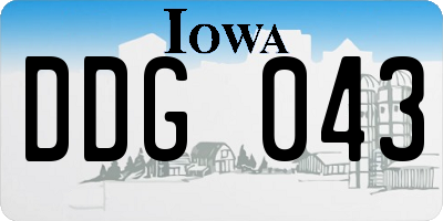 IA license plate DDG043