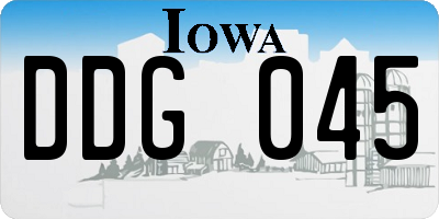 IA license plate DDG045