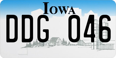 IA license plate DDG046