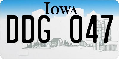 IA license plate DDG047